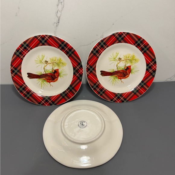 Craft Red Plaid Cardinal Side Plate Set - Picture 3 of 5